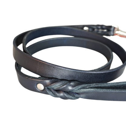Geflochtene Hundeleine fix in Blau